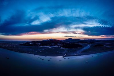 Scenic view of landscape against sky during sunset