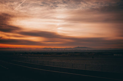 Road against sky during sunset