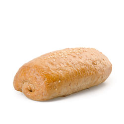 Close-up of bread against white background