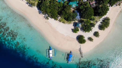 High angle view of swimming pool at beach