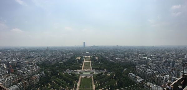 High angle view of city against sky