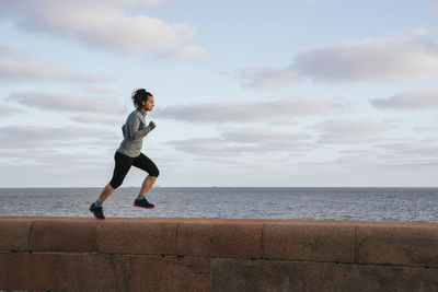 Girl running with flying hairs