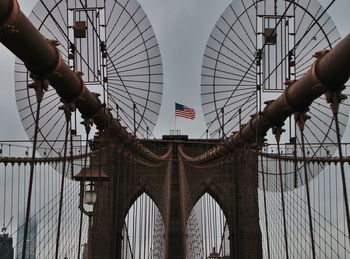 Low angle view of suspension bridge