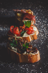 Close-up of food on table