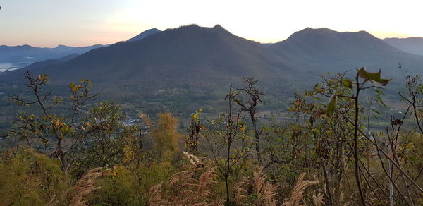 Scenic view of mountains against sky