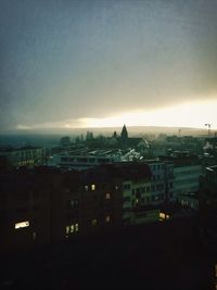 View of cityscape at sunset