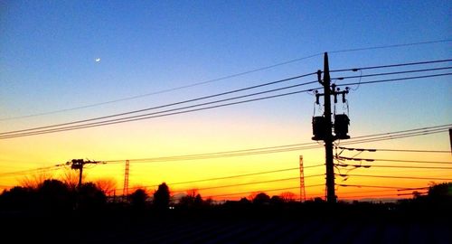 Electricity pylon at sunset