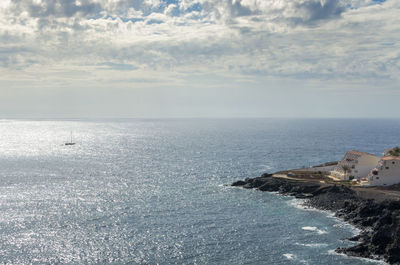 The atlantic ocean coast at costa del silencio in southern tenerife, canary islands, spain