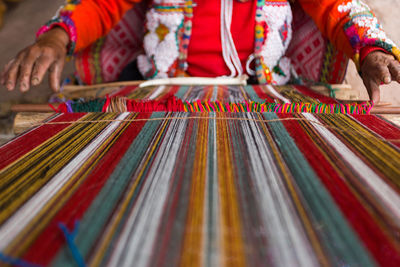 Close-up of multi colored umbrella