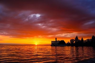 Scenic view of sunset over sea