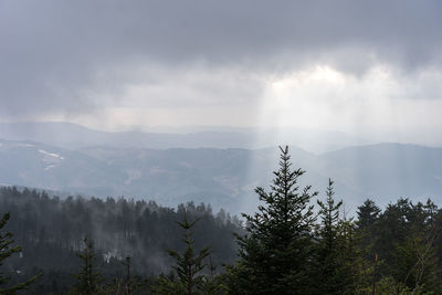 Scenic view of mountains against sky