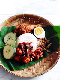 Close-up of breakfast served on table