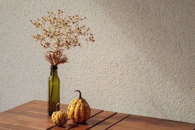 Close-up of christmas decorations on table