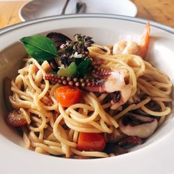 Close-up of pasta in plate