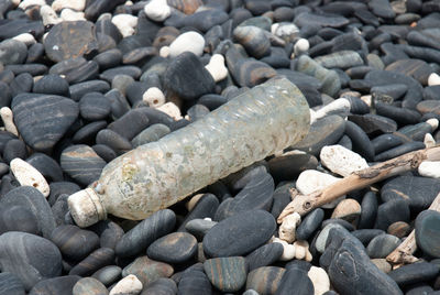 Close-up of pebbles on pebble beach