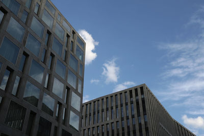 Low angle view of modern building against sky