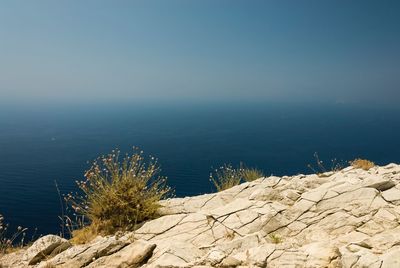 High angle view of sea against sky