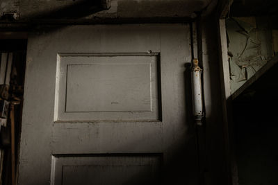 Close-up of abandoned door