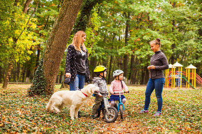 Mothers with kids at park