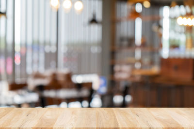 Illuminated lights on table in restaurant