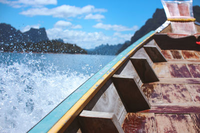 Close-up of swimming pool against sea