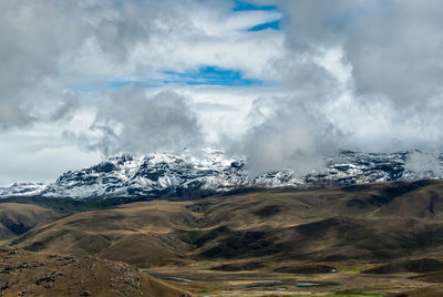 Scenic view of mountains against sky