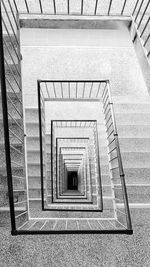 High angle view of spiral staircase