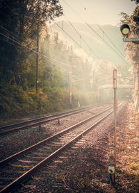 Railroad tracks against sky