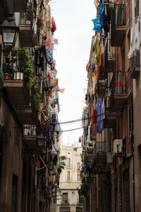 Low angle view of residential buildings in city