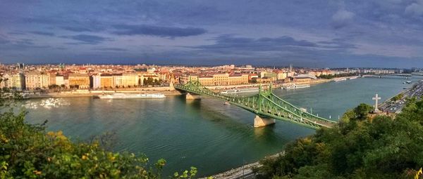 Bridge over river in city