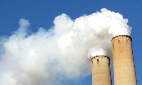 Low angle view of chimneys