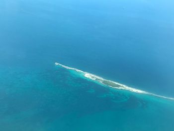 Aerial view of swimming in sea