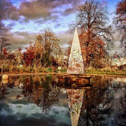 Reflection of trees in water