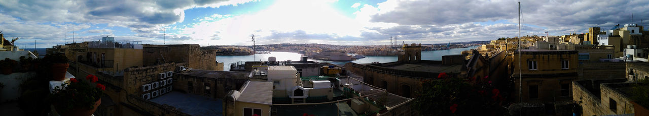 Panoramic view of city against sky