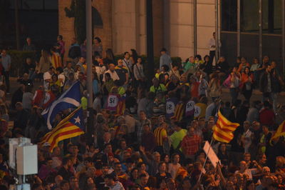 Group of people on street at night