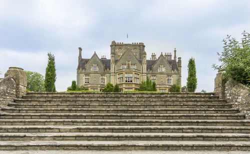 Low angle view of old building against sky