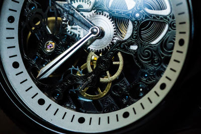 Close-up of mechanical watch