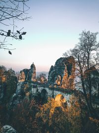 Rock formations against sky