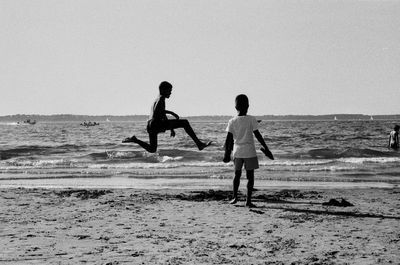 Long jump on the beach