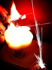 Close-up of lit candles