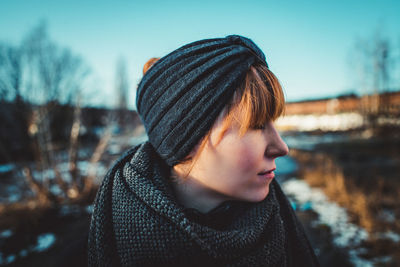 Close-up portrait of young woman