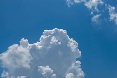 Low angle view of clouds in blue sky