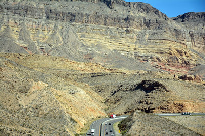 Aerial view of mountains against sky