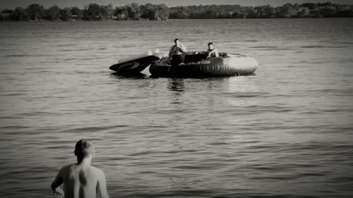 Boats in lake