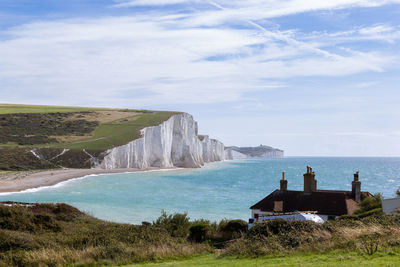 Landscape of seven sisters cliff with blue sky