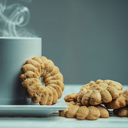 Close-up of cookies on table