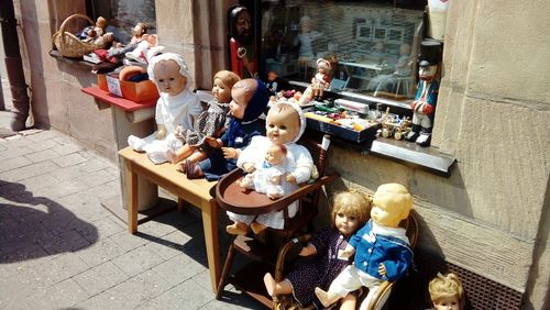 People sitting in town square