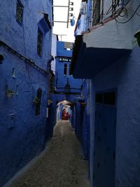 Corridor along built structures