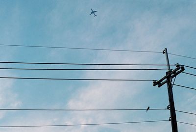 Low angle view of power lines