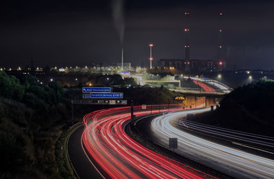 Light trails at ferrybridge power station two days before it's demolition.